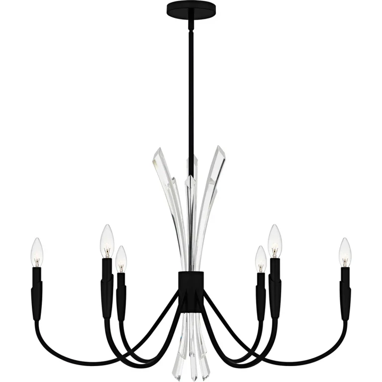 Matte Black Chandelier from the Cecily Collection