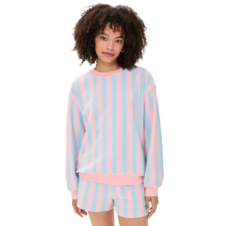 MAUDE CLUB Scout Sweatshirt Pink Blue S