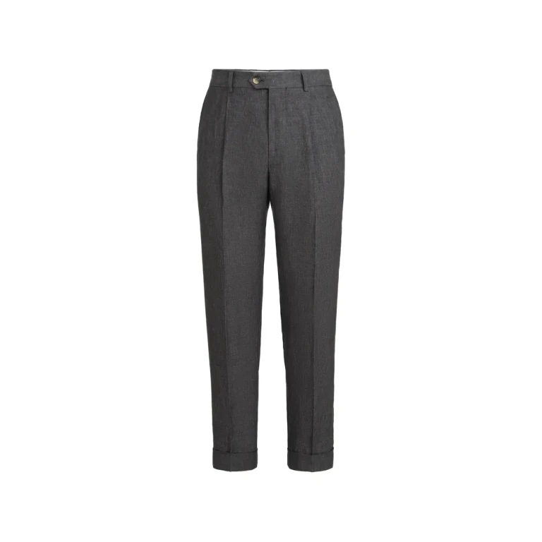 Brunello Cucinelli Pleat Delave Linen Trousers