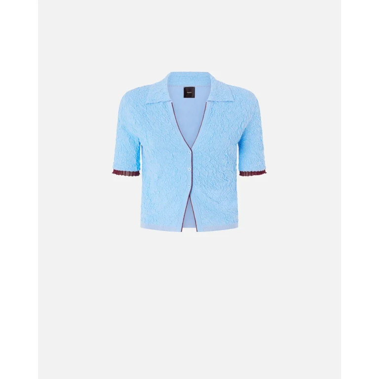 Pinko - Cardigan cropped style polo jacquard - S
