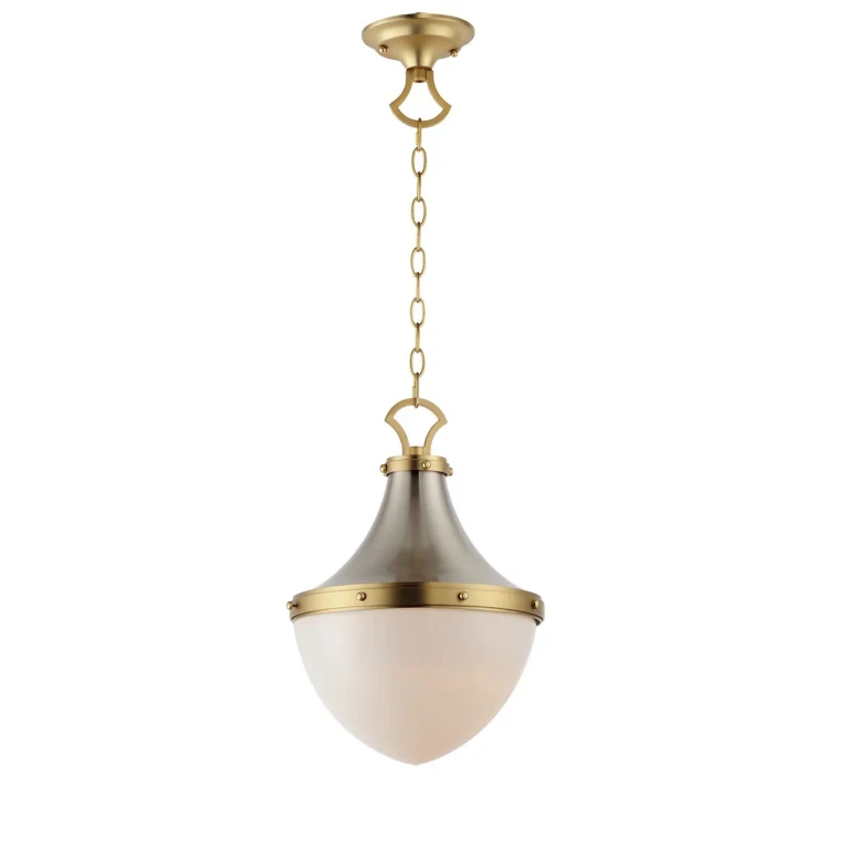 Satin Nickel Satin Brass One Light Pendant from the Conrad Collection