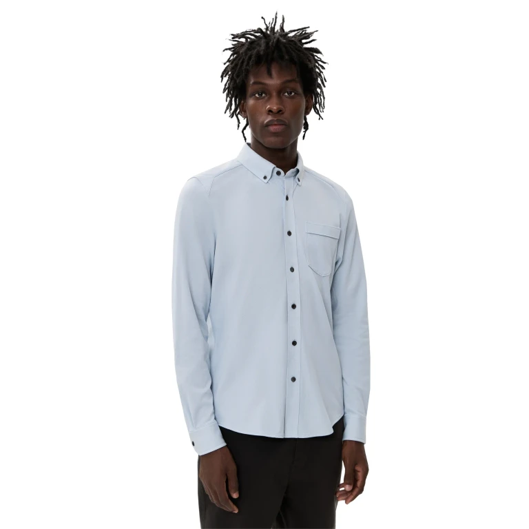 Rhone Effortless Oxford Button Down Shirt Foggy Taupe Heather XXL