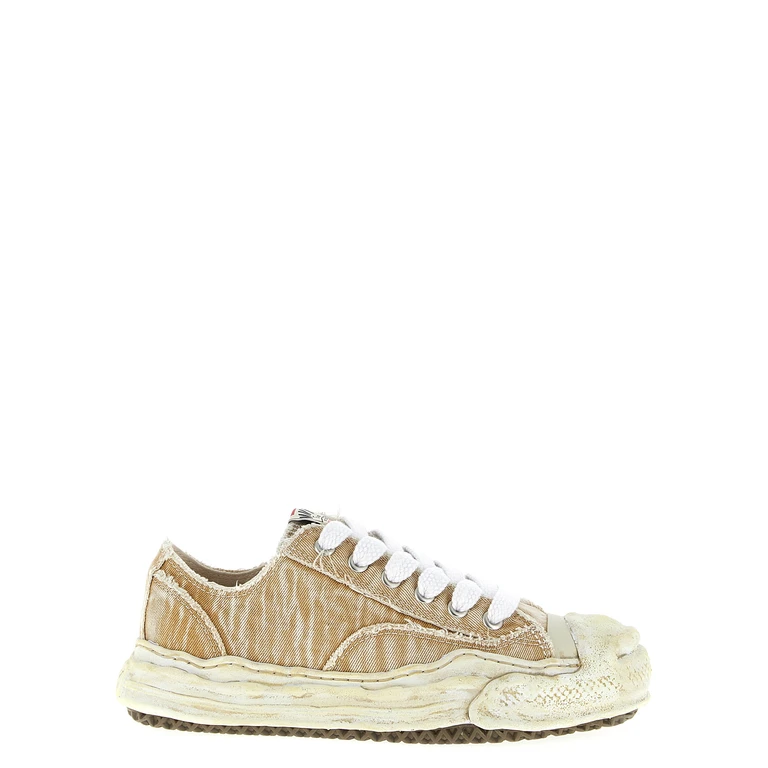 Beige Cotton Sneakers - Men