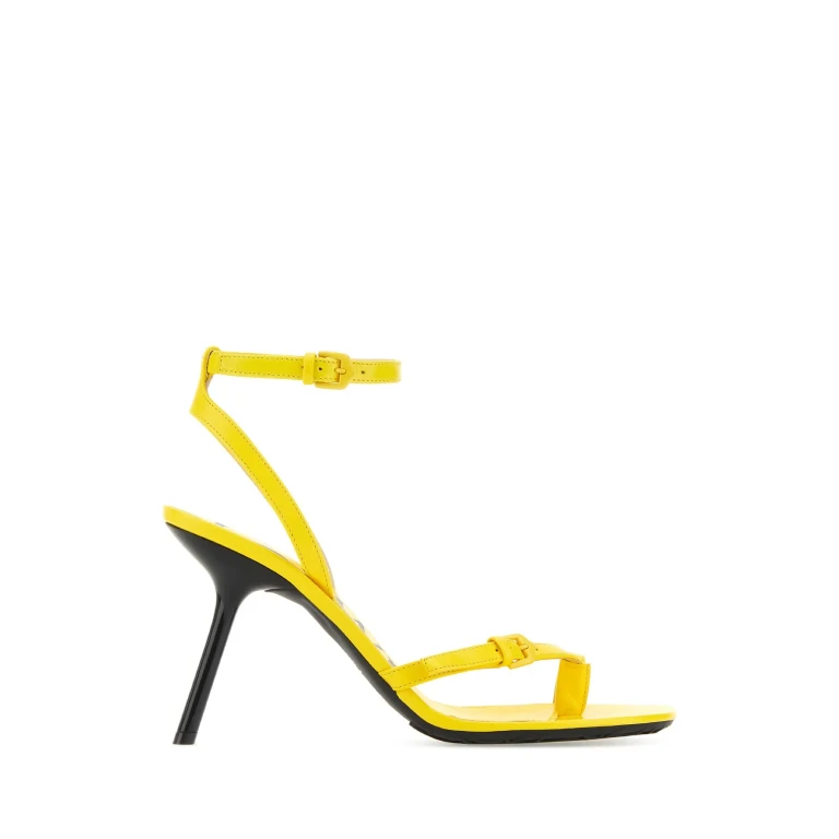 Loewe Black Leather Petal Sandals