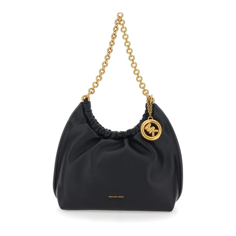 MICHAEL Michael Kors Black Leather sm Cinch Conv Shldr Shoulder Bag