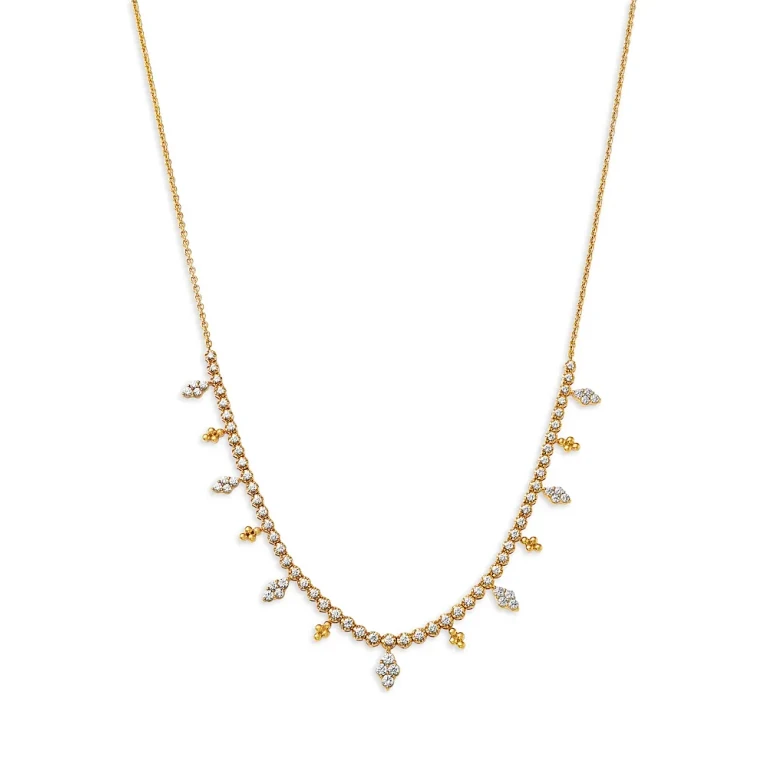 Graduated Diamond Necklace in 14K Yellow Gold, 1.0 tcw