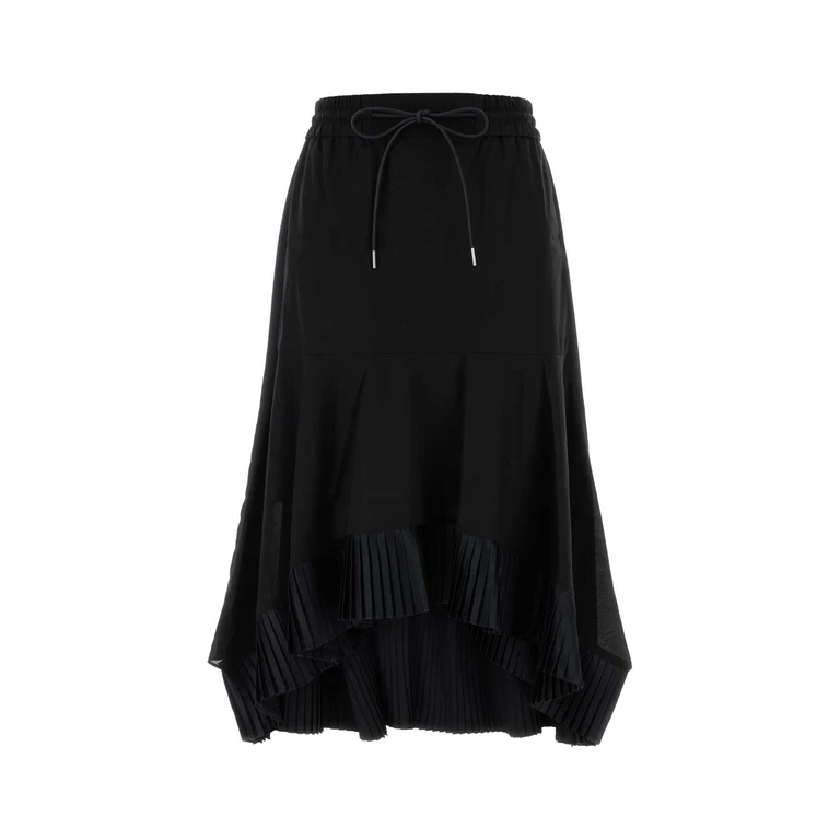 Sacai Black Cotton Skirt Gonne - Women