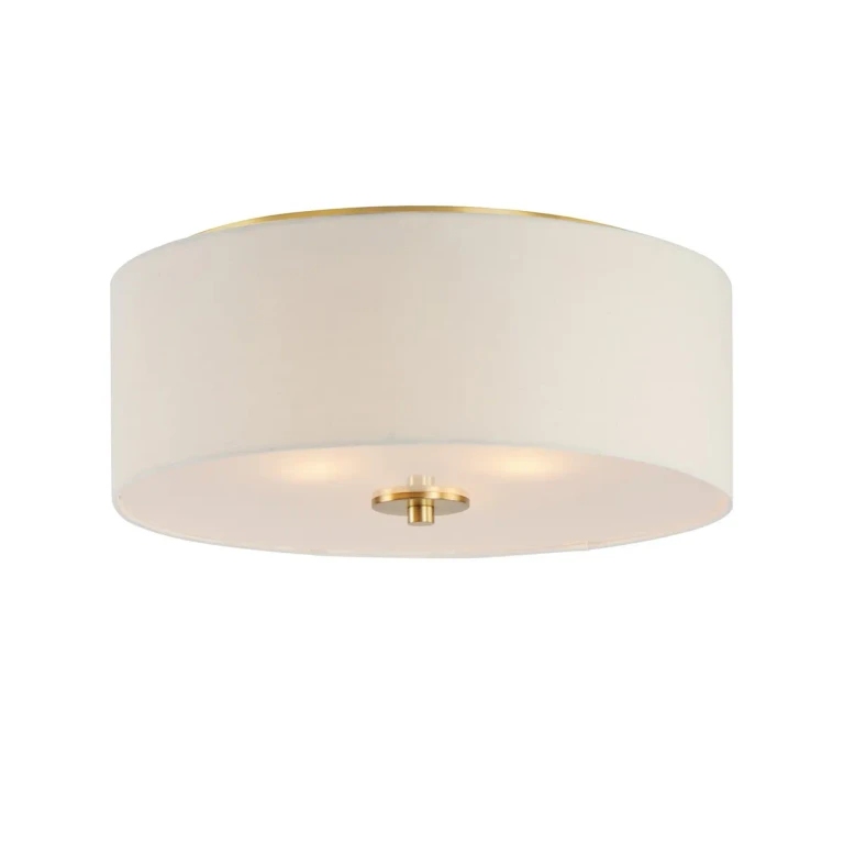 Natural Aged Brass Three Light Flush Mount from the Bongo Collection