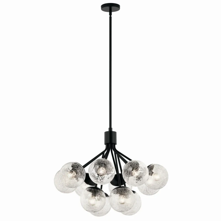 Black 12 Light Chandelier Convertible from the Silvarious Collection