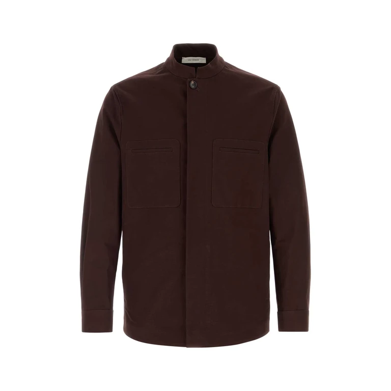 Brown Stretch Cotton Bruce Jacket Tabacco Exterior: Elastane Giubbini - Men