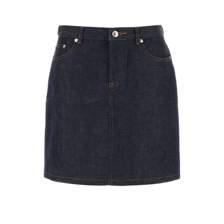 A. P.C. Denim Jupe Mini Skirt Iai Coton Gonne - Women