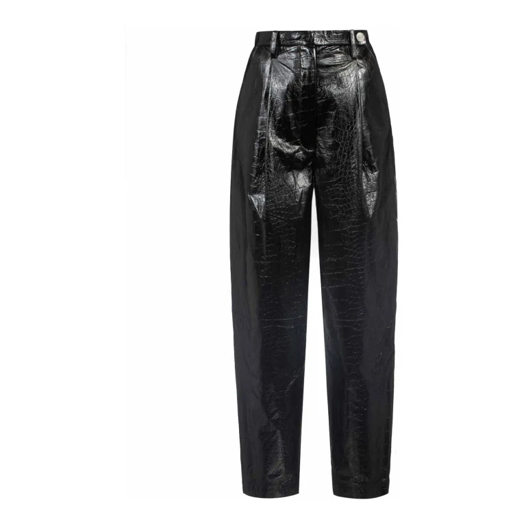 Remain Birger Christensen Pantalons En Cuir - Noir