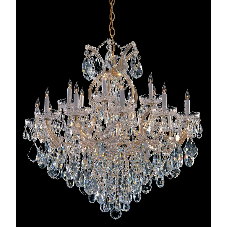 Maria Theresa 19-Light 36" Traditional Chandelier in Gold with Clear Spectra Crystals