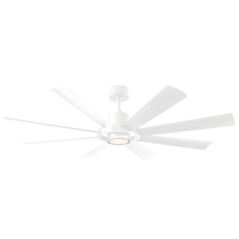 Soft Brass Matte White 72"Ceiling Fan from the Aura Collection