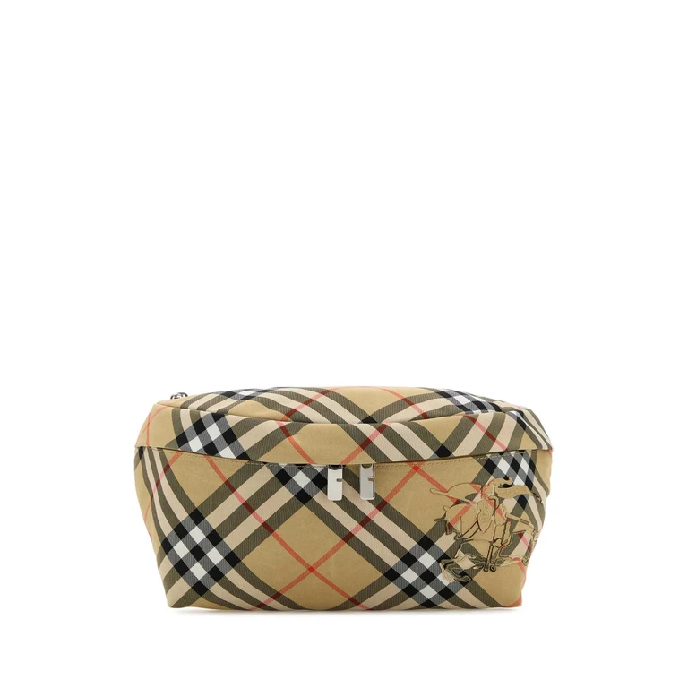 Burberry Embroidered Fabric Check Belt Bag