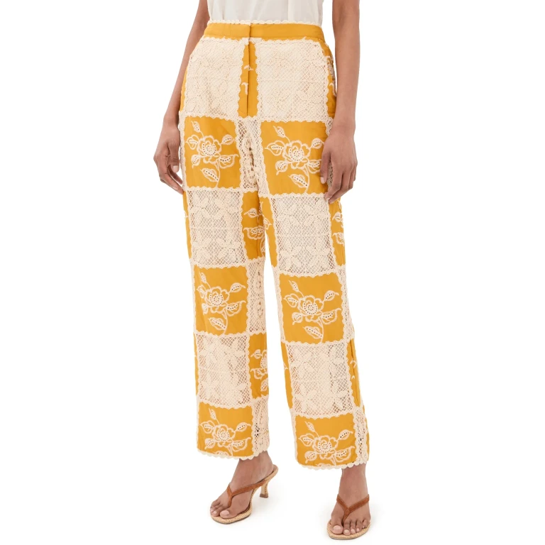 FARM Rio Lace Pants Off-White XS