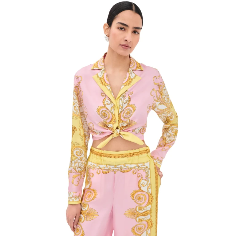 Versace Printed Silk Twill Slim Shirt