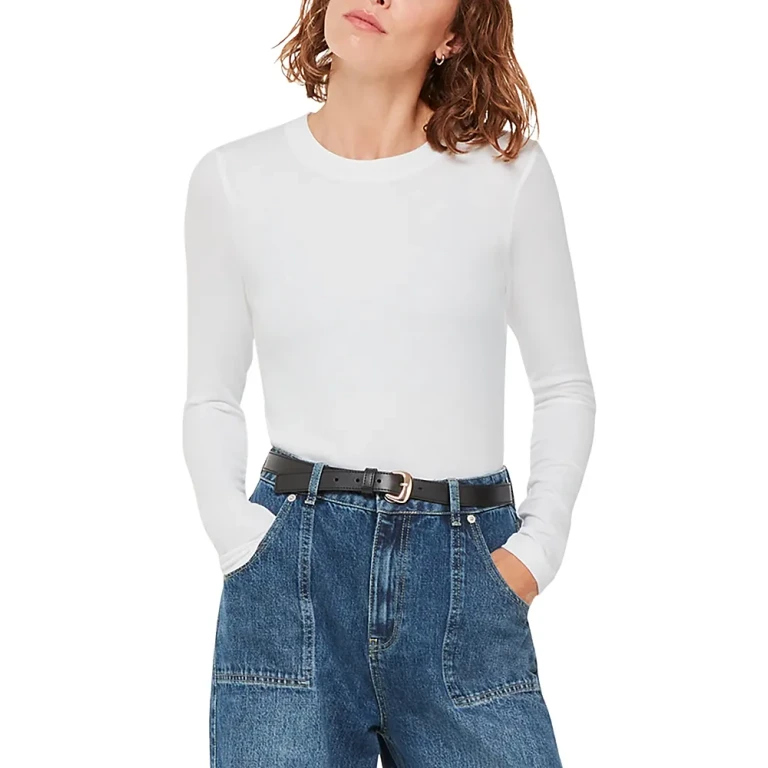 Whistles Essentials Ribbed Crewneck Top