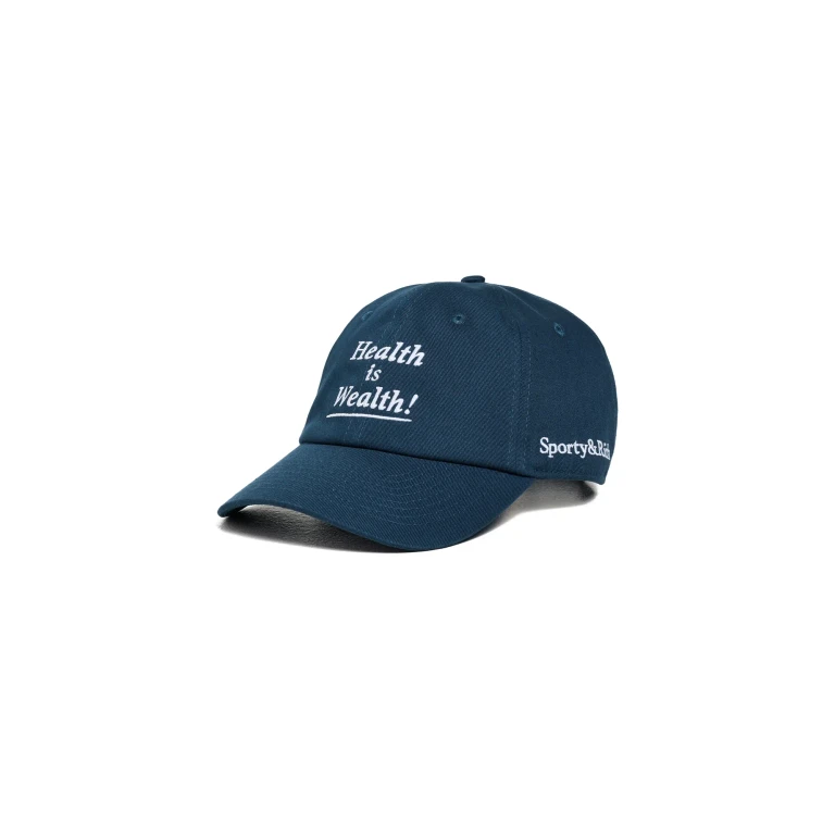 Sporty & Rich Health Is Wealth Cap Light Navy One Size