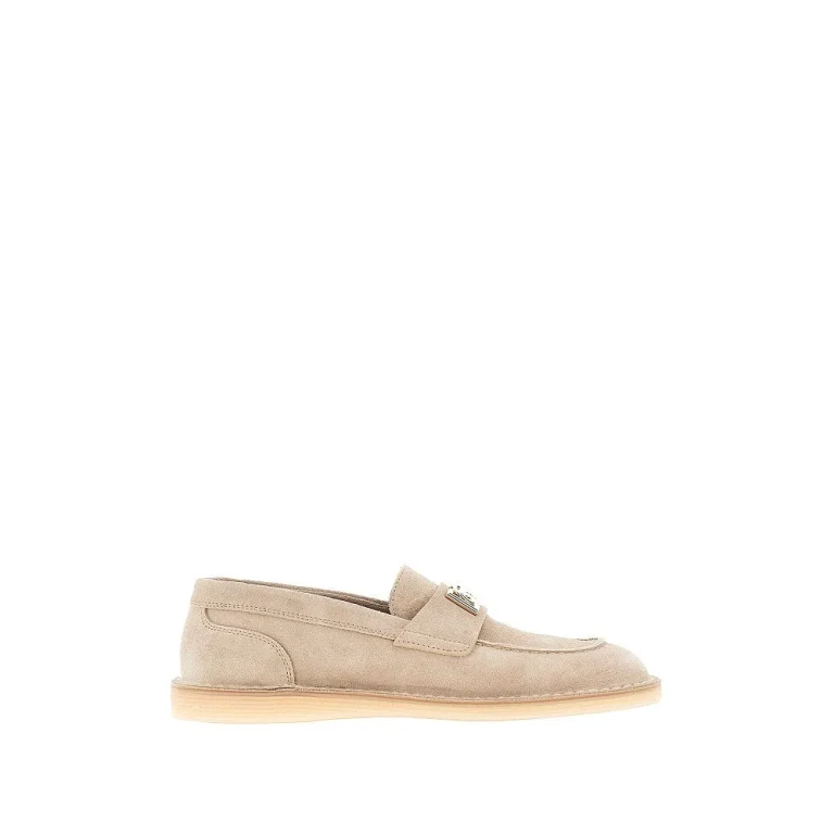 DOLCE & GABBANA Suede leather loafers with DG logo Woman 37+
