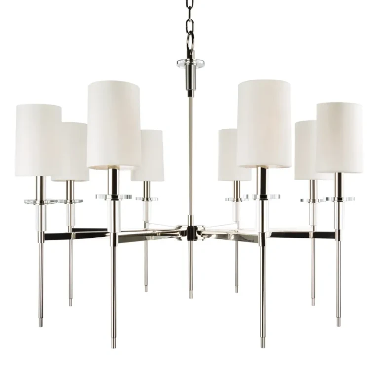 Amherst 8-Light Chandelier in Polished Nickel