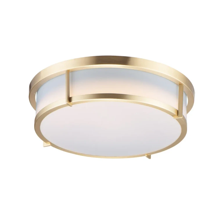 Satin Brass Two Light Flush Mount from the Rogue E26 Collection