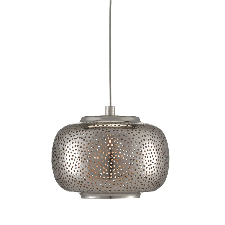 Pepper 1-Light Pendant in Painted Silver with Nickel