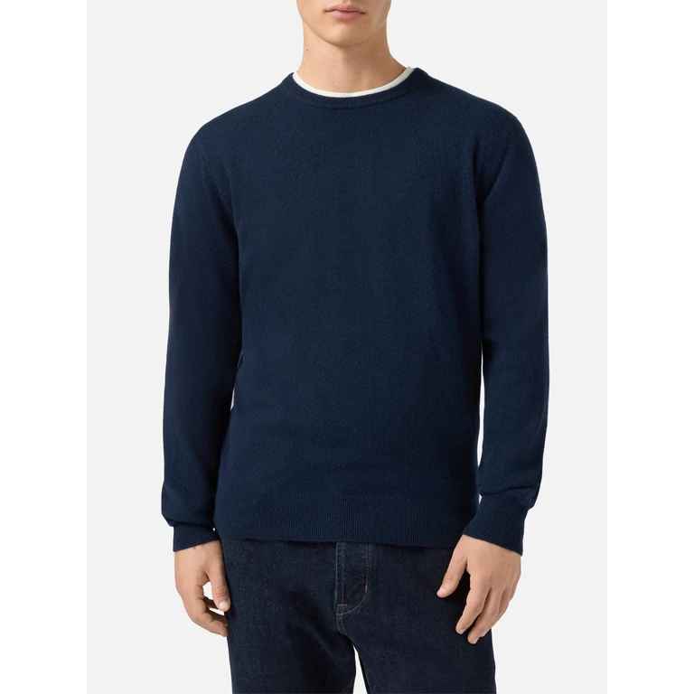 Mc2 Saint Barth Regent Crewneck Sweater Navy Blue Cashmere - Men
