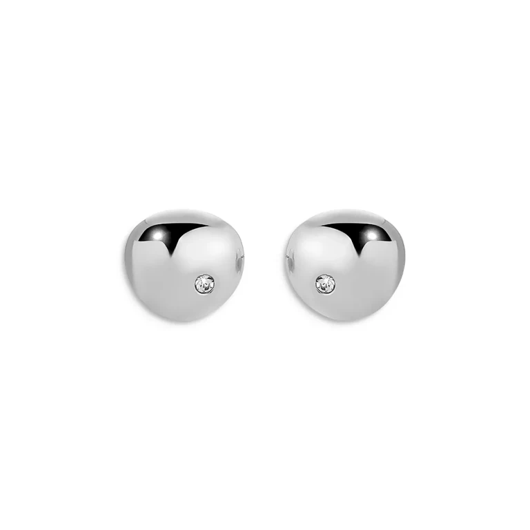 Ettika Pave Polished Pebble Stud Earrings