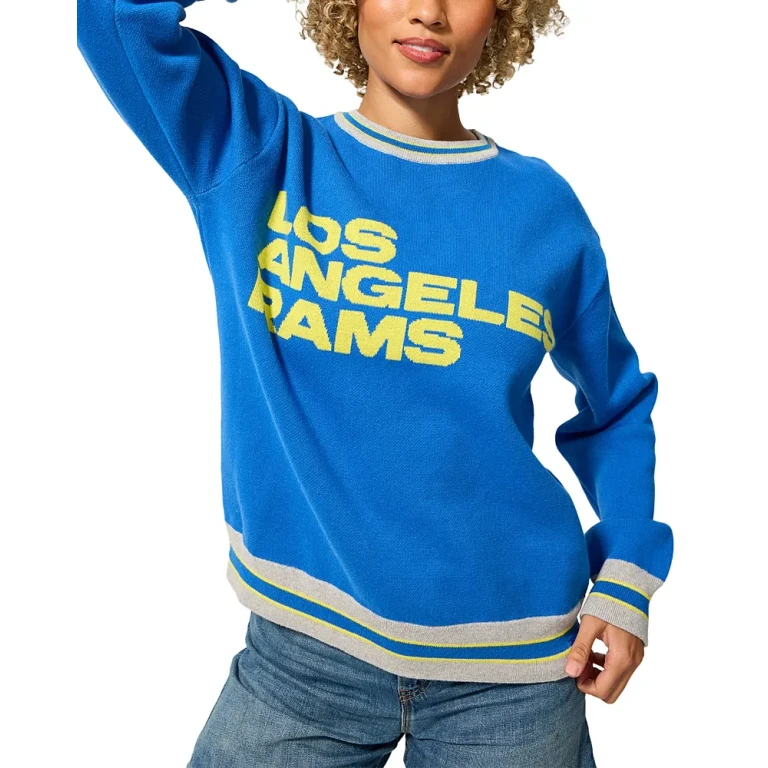 Terez Rams Team Blue Jacquard Crewneck Sweater