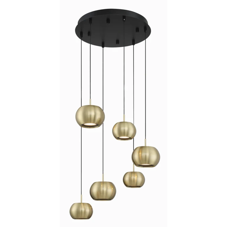 Coal And Brushed Gold Finish LED Pendant from the Halo Collection