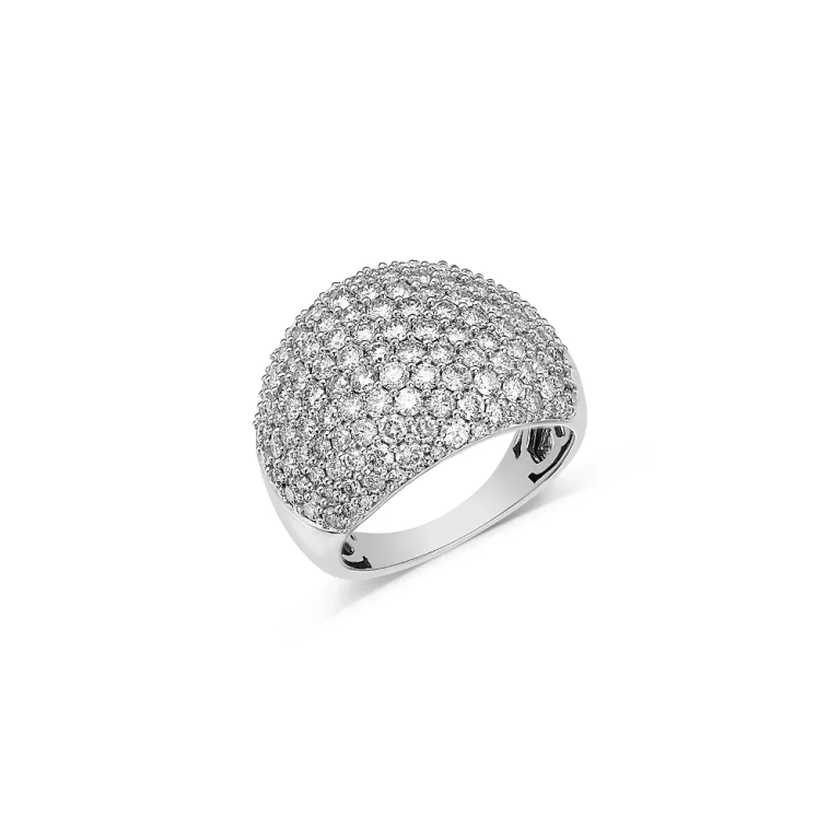 Pave Diamond Ring in 14K Yellow Gold, 3.0 tcw
