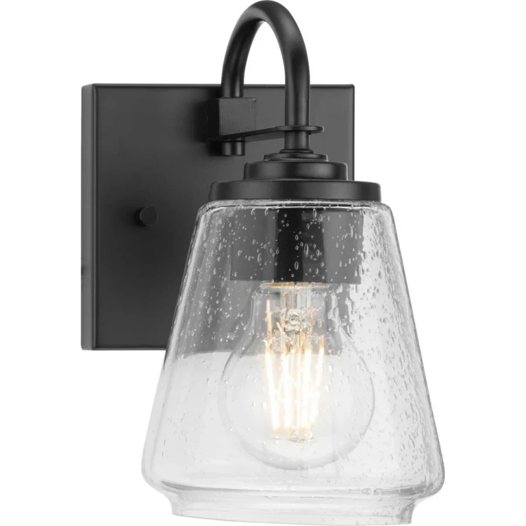 Matte Black One Light Bath & Vanity Light from the Martenne Collection