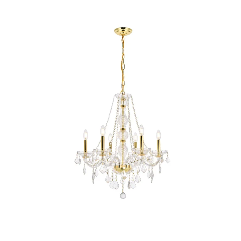 Gold Six Light Chandelier from the Verona Collection