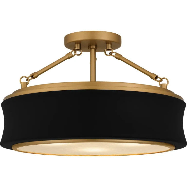 Matte Black Semi-Flush Mount from the Dylan Collection