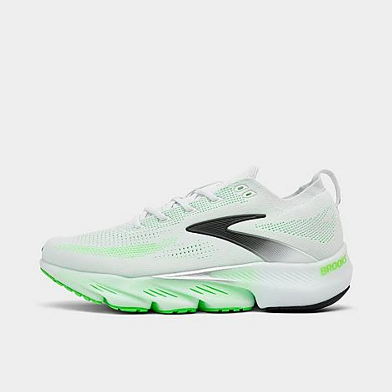 Brooks Men's Glycerin Flex Running Shoes in White/Green Gecko/Phantom Size: 8.0
