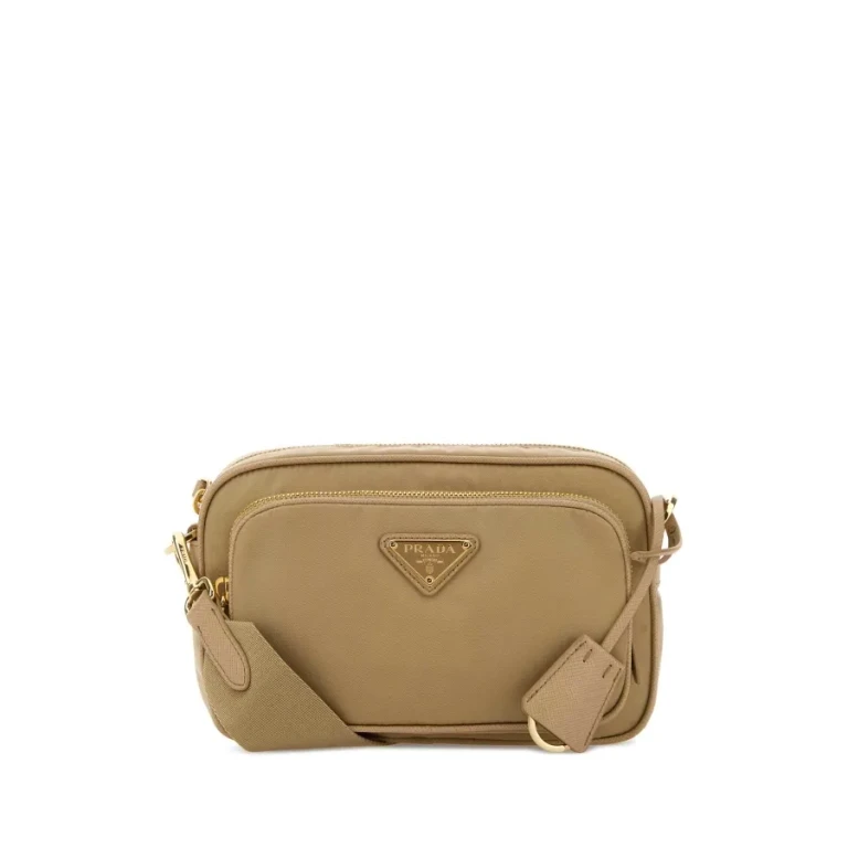 Beige Re-nylon Crossbody Bag