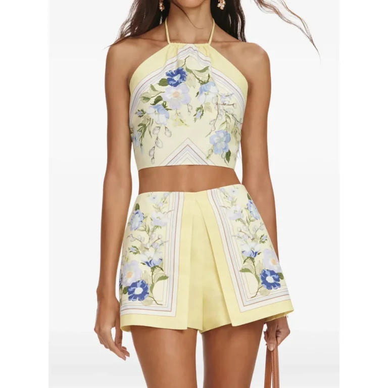 Self-portrait Floral Halter-neck Top