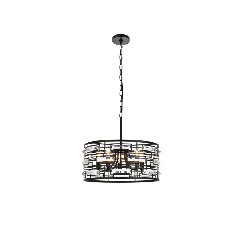 Black Five Light Pendant from the Kennedy Collection