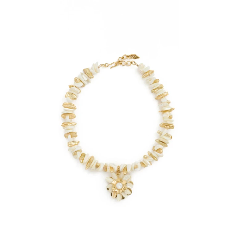 Brinker + Eliza Afterglow Necklace MOP/Goldenrod One Size