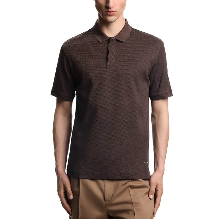 Emporio Armani Regular Fit Jacquard Jersey Polo