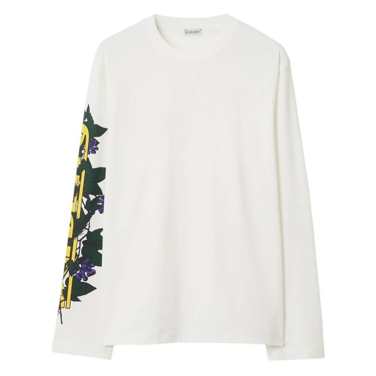 Burberry Ivy Logo Cotton Long-Sleeved Top