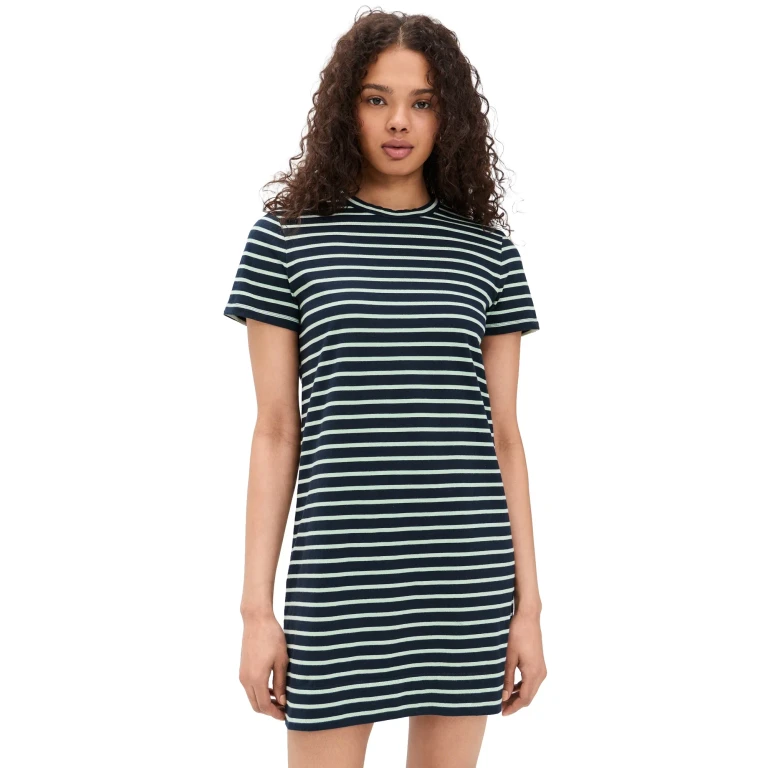 Madewell Knit T-Shirt Mini Dress Dark Navy Stripe XXS