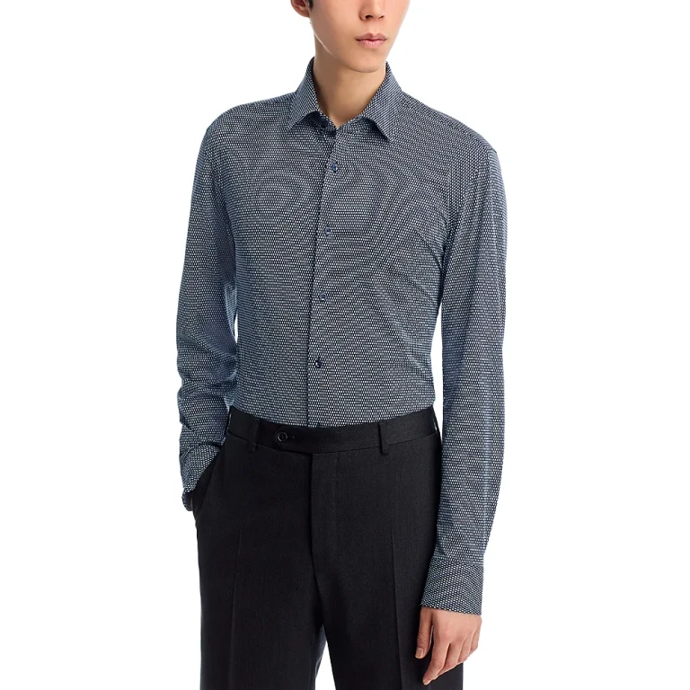Boss Hank Slim Fit Stretch Button-Front Shirt