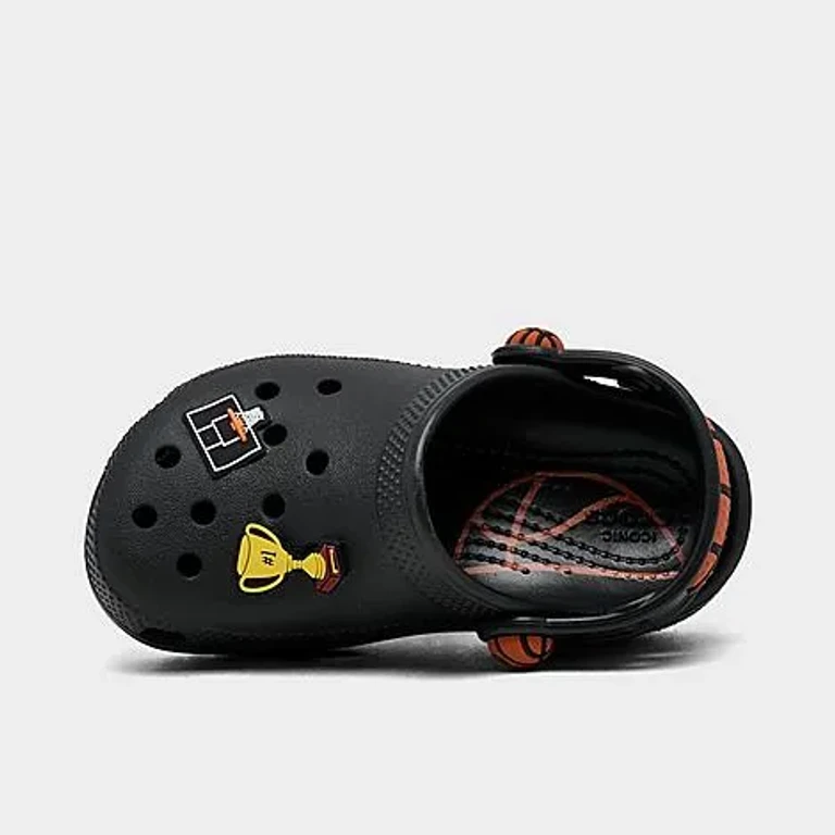 Crocs Kids Toddler Basketball Classic Clog Shoes in Black Size: 4.0