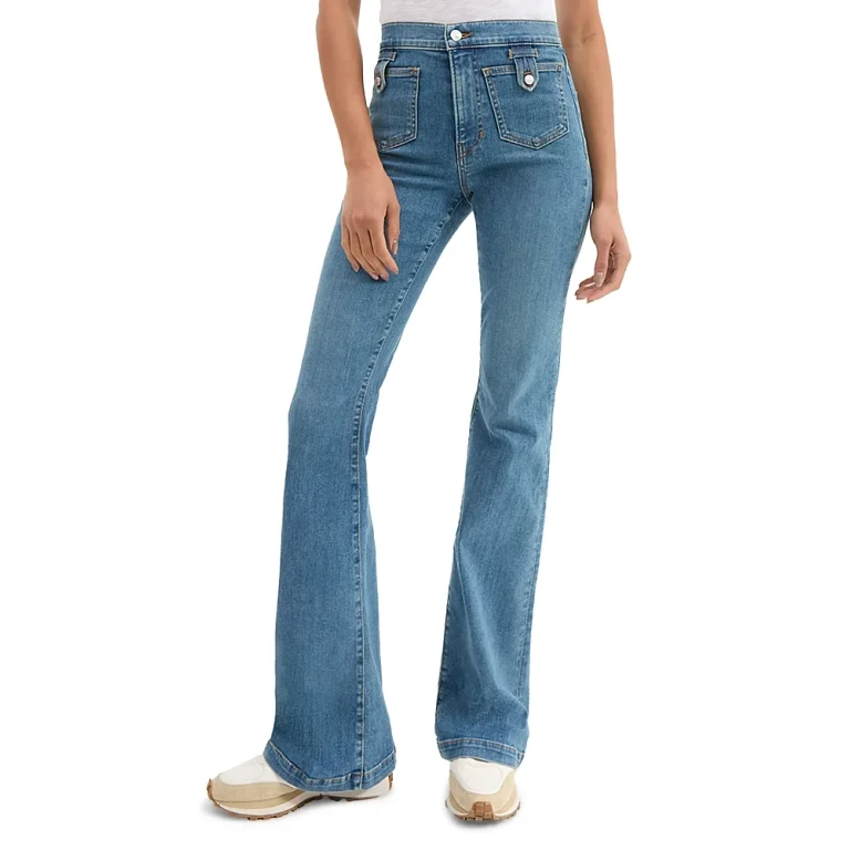 Veronica Beard Beverly High Rise Skinny Flare Jeans in Enough Said