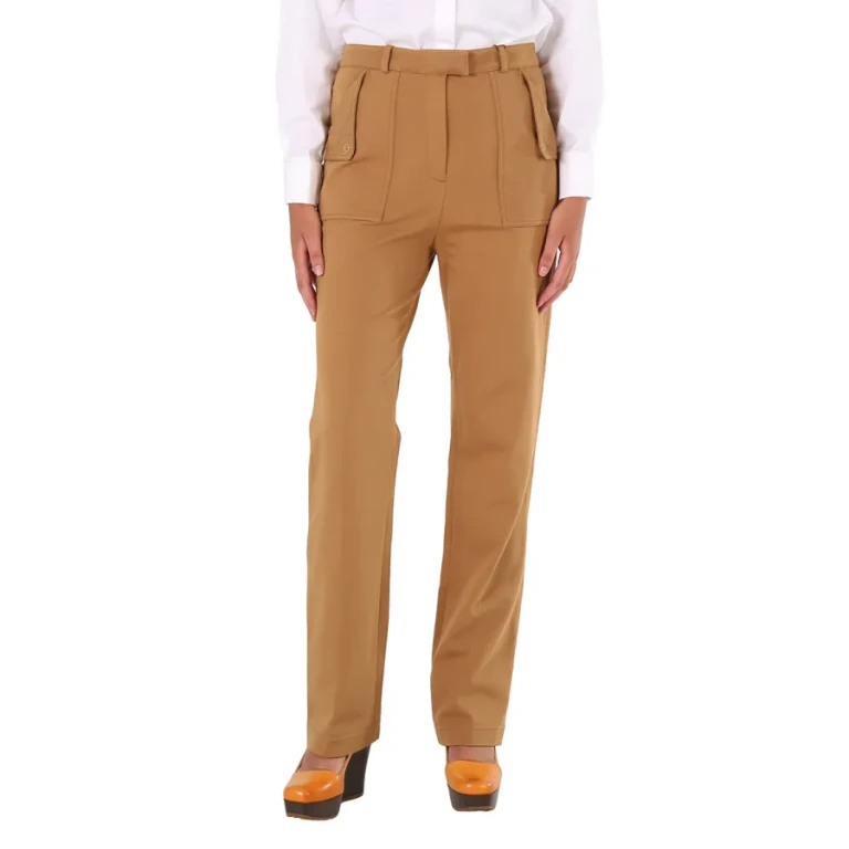 Burberry Ladies Biscuit Pocket Detail Jersey Tailored Trousers