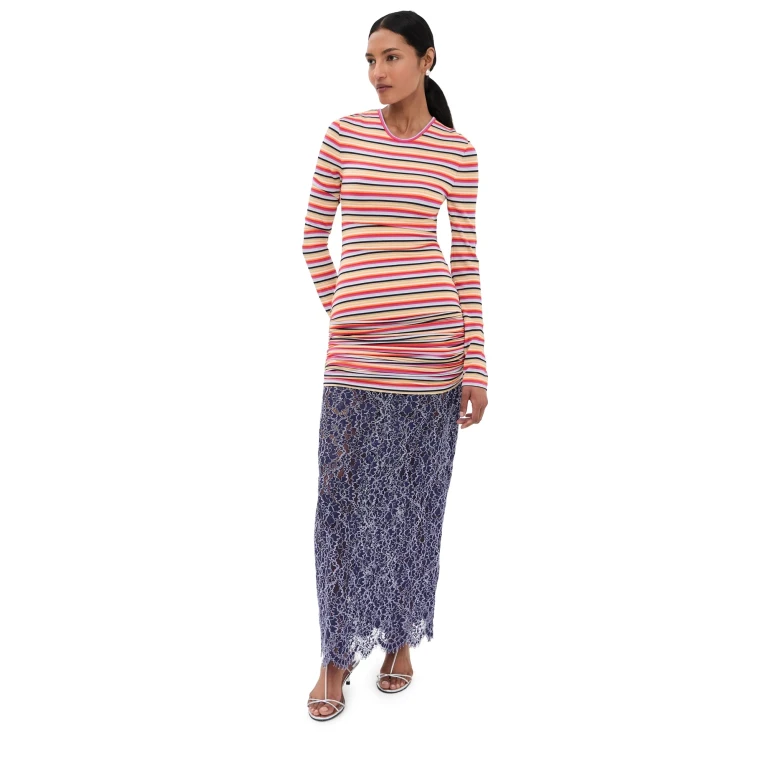 Christopher Esber Calypso Iris Lace Dress Calypso Stripe 12