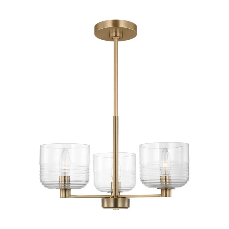 Satin Brass Chandelier from the Lochdale Collection