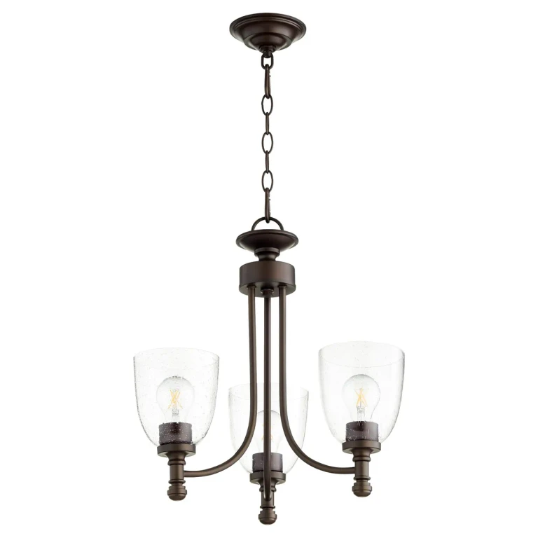 Quorum Rossington 3-Light 19" Transitional Chandelier in Oiled Bronze with